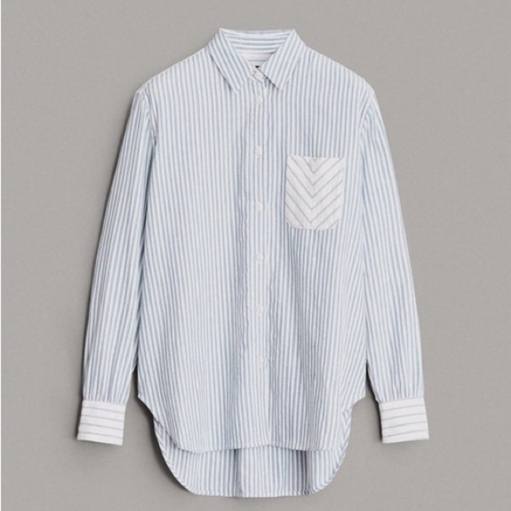 Rag & Bone Maxine Cotton Button Down Stripe Shirt